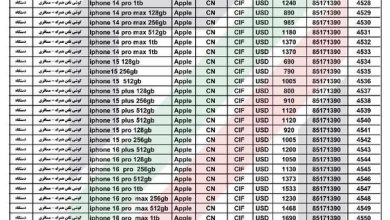 ارزش گمرکی آیفون مسافری اعلام شد + جدول