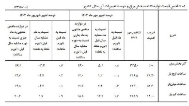 کاهش تورم سالانه تولیدکننده برق به کانال ۱۴ درصد